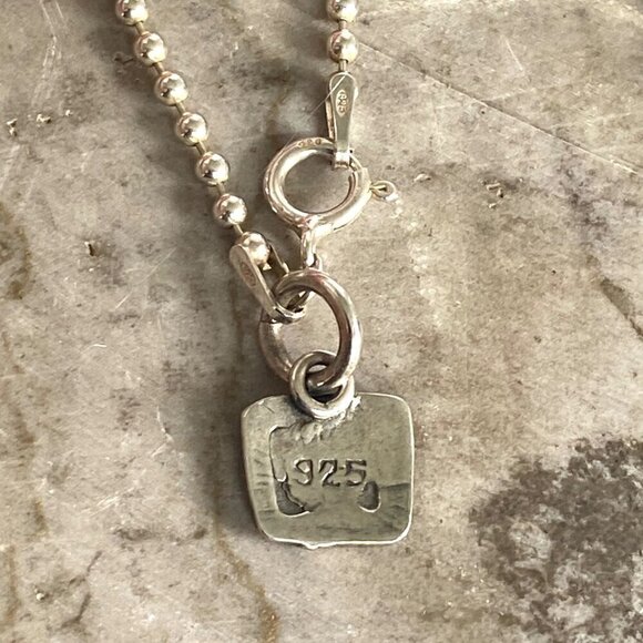 Sterling Silver 925 Hammered Heart Stamped “Fool 4 ♥︎” Love Pendant Necklace 18" - Picture 12 of 16